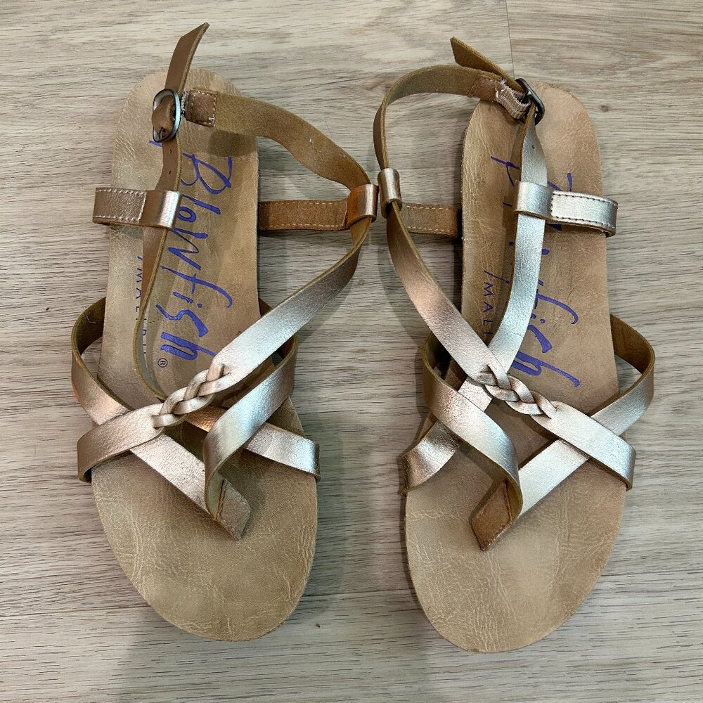 Blowfish Women's Strappy Sandals Size 6 Bronze Straps Good Condition